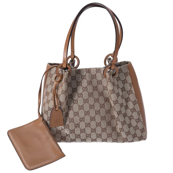 GUCCI GG Shoulder Bag 101919 Beige Jacquard Leather - Picture 1 of 8